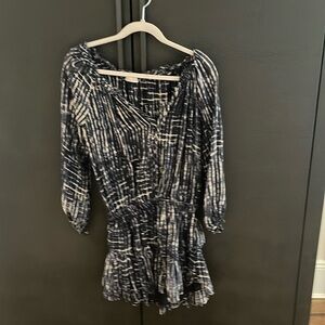 LoveShackFancy Silk Popover Mini Dress Tie Dye Small/med